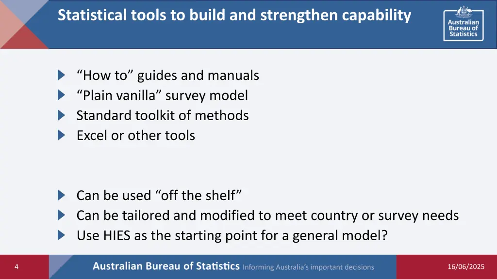 statistical tools to build and strengthen