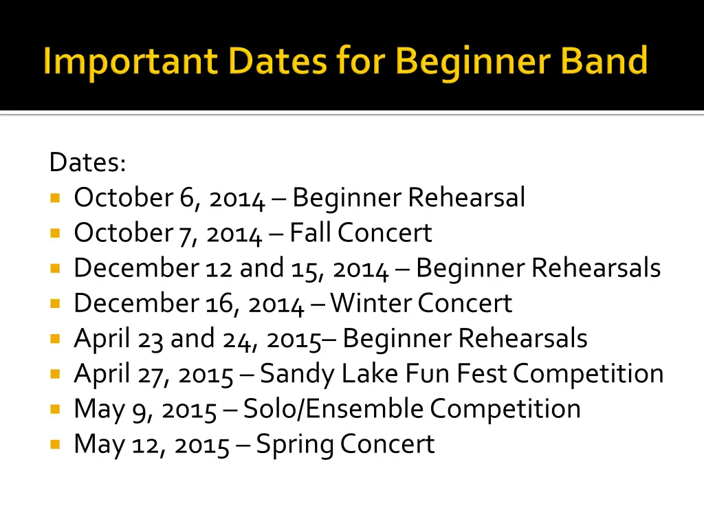 dates october 6 2014 beginner rehearsal october