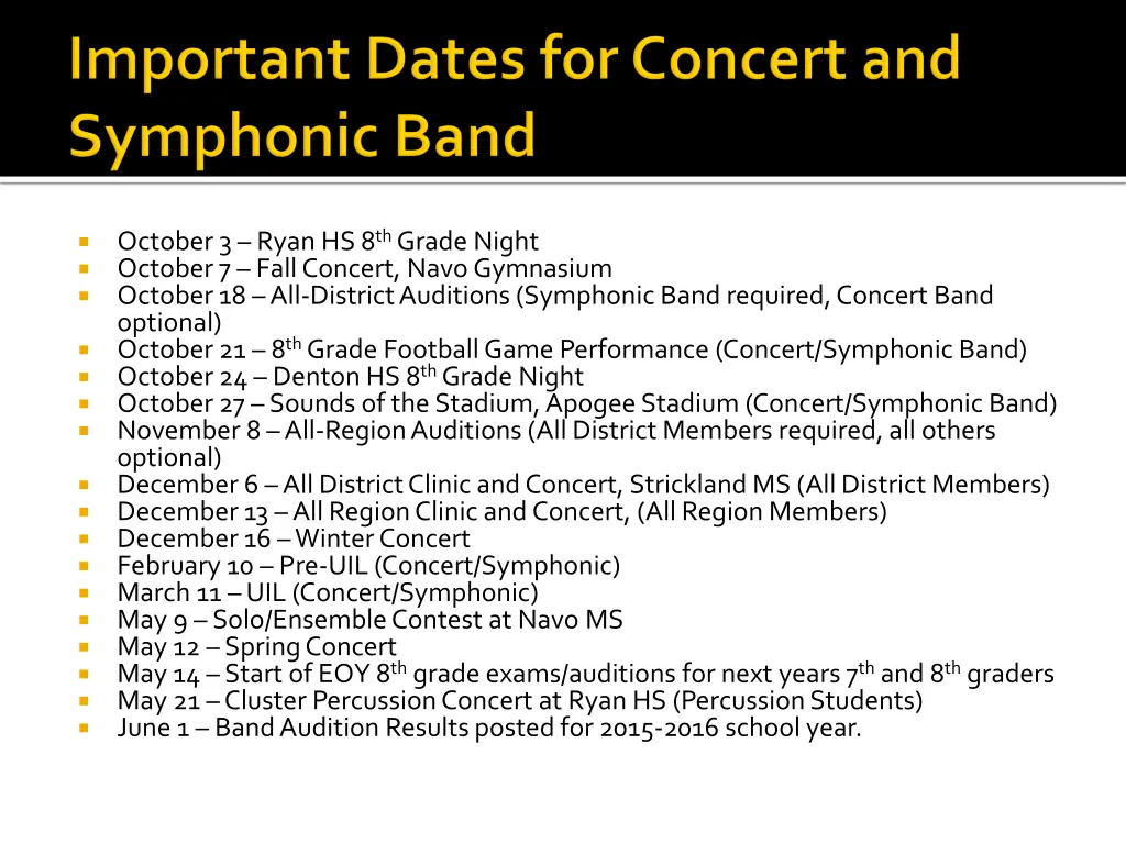 october 3 ryan hs 8 th grade night october 7 fall