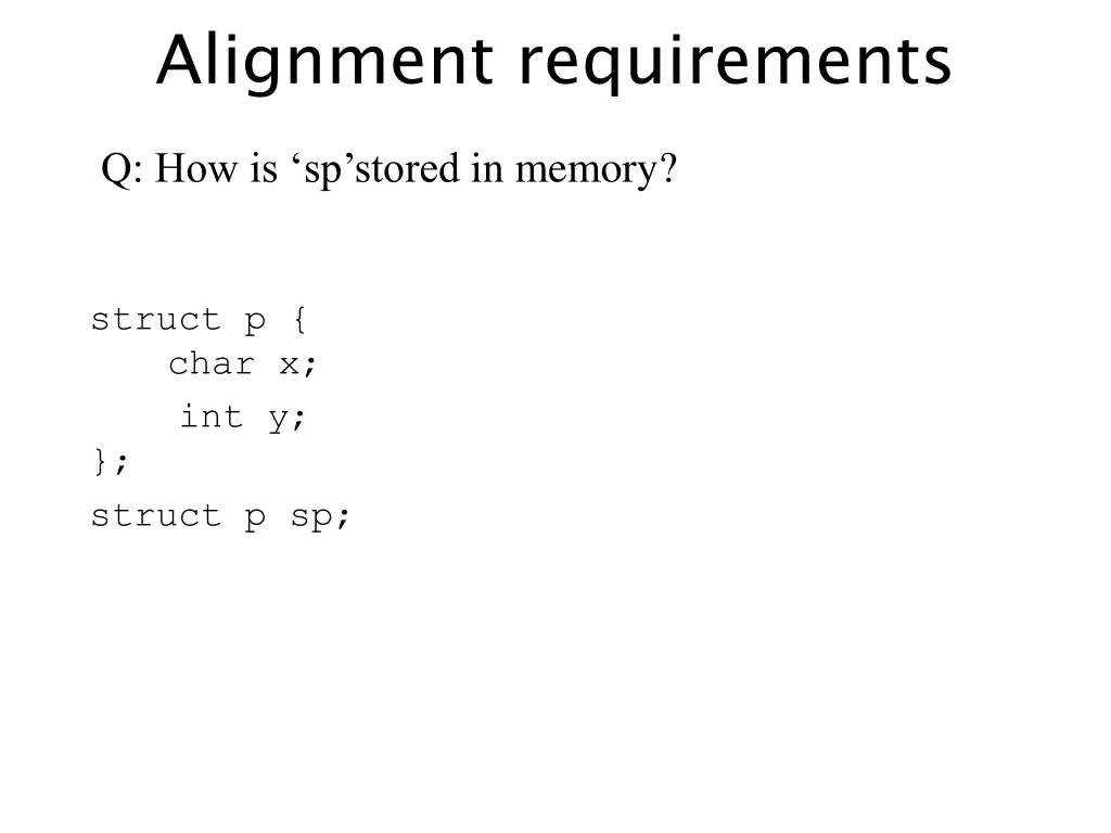 alignment requirements 1