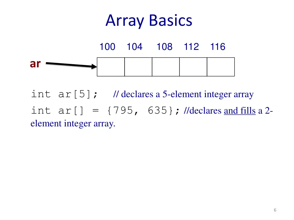 array basics 1