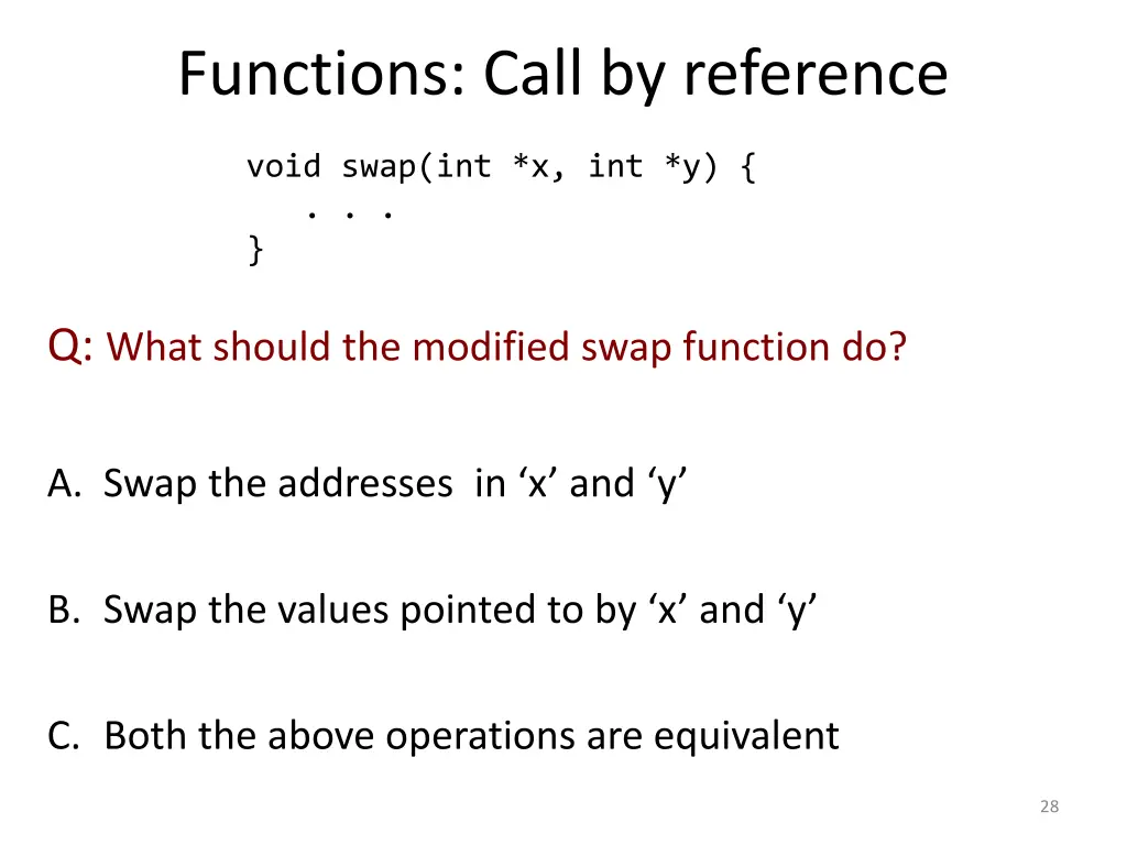 functions call by reference