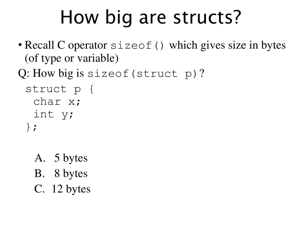 how big are structs