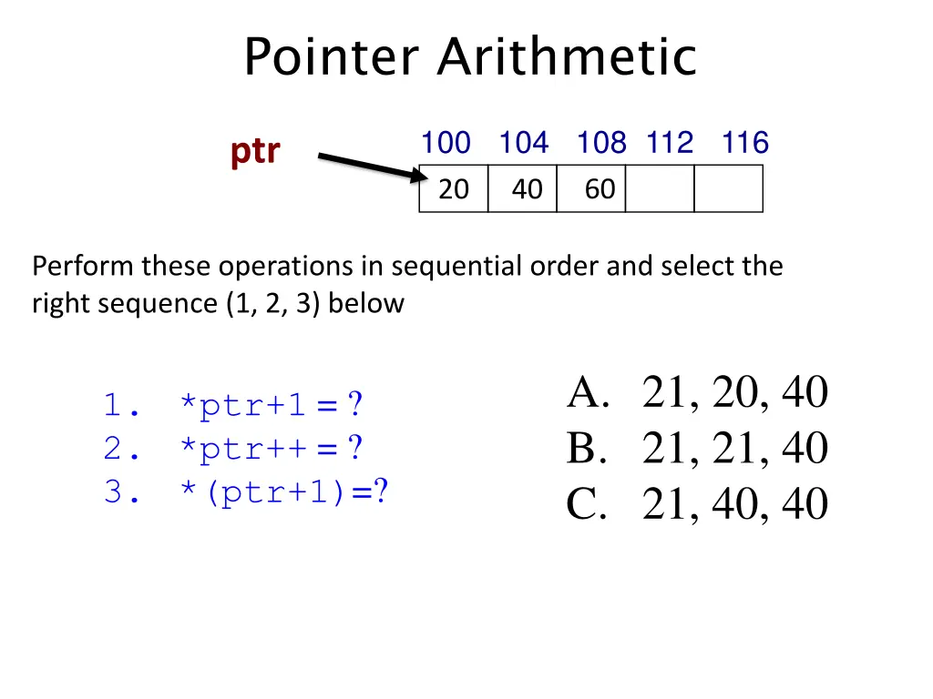 pointer arithmetic 1