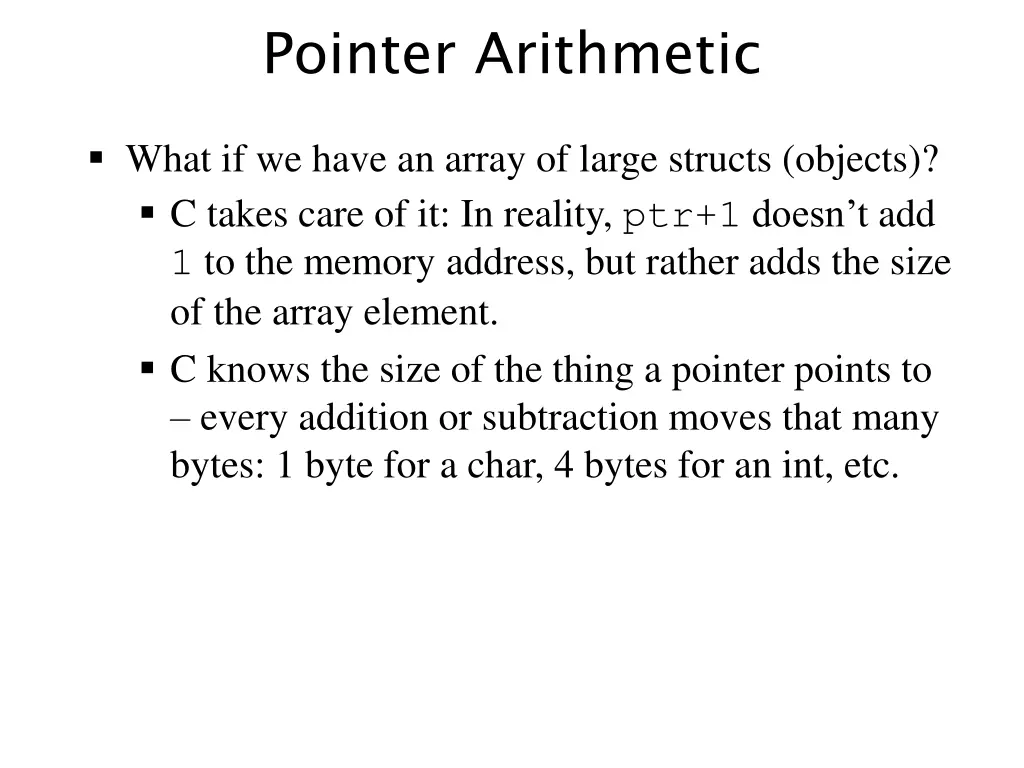 pointer arithmetic 2
