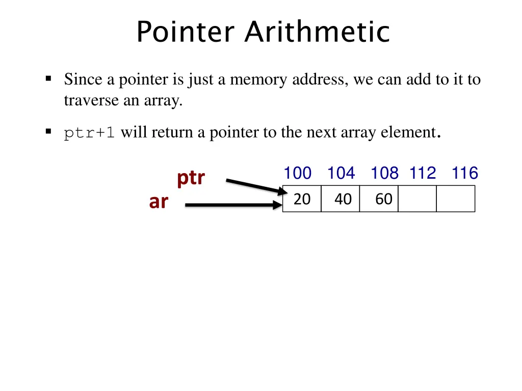pointer arithmetic