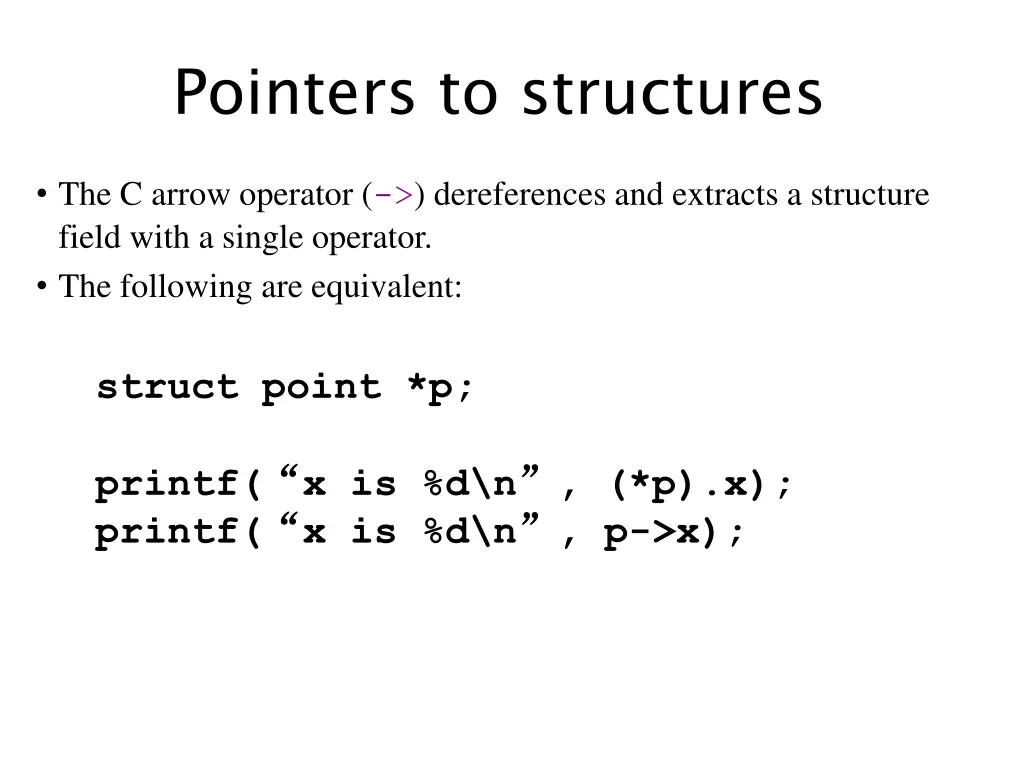 pointers to structures