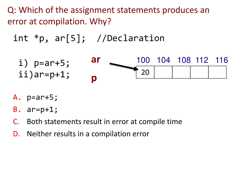q which of the assignment statements produces