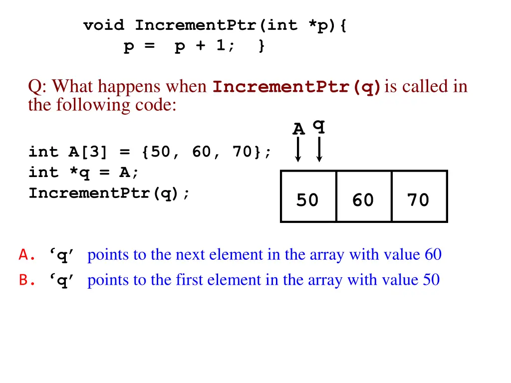 void incrementptr int p p p 1