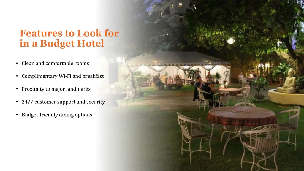 features to look for in a budget hotel