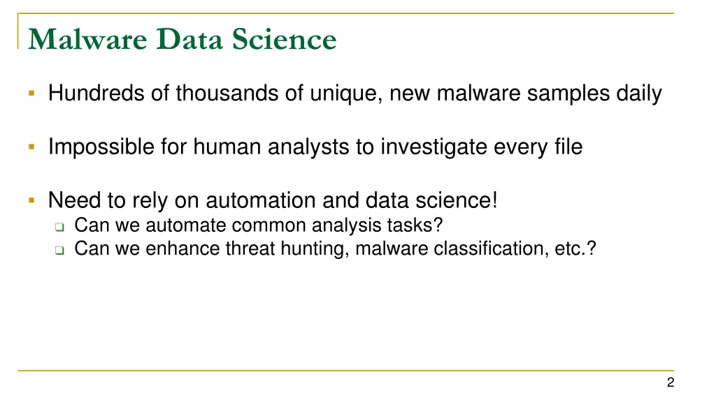 malware data science