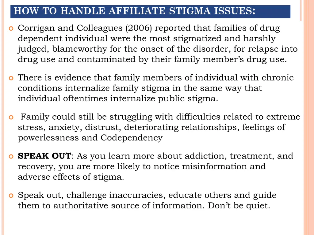 how to handle affiliate stigma issues 1