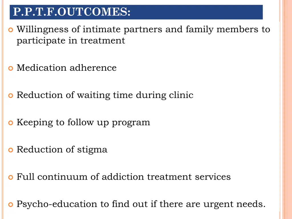 p p t f outcomes