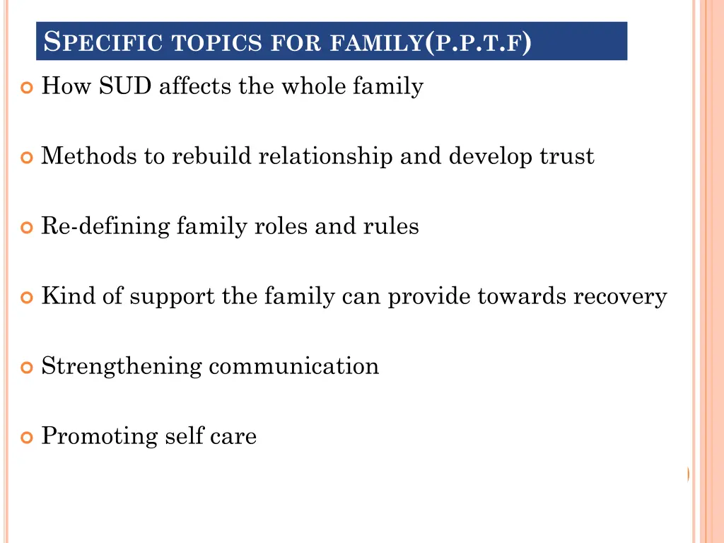 s pecific topics for family p p t f