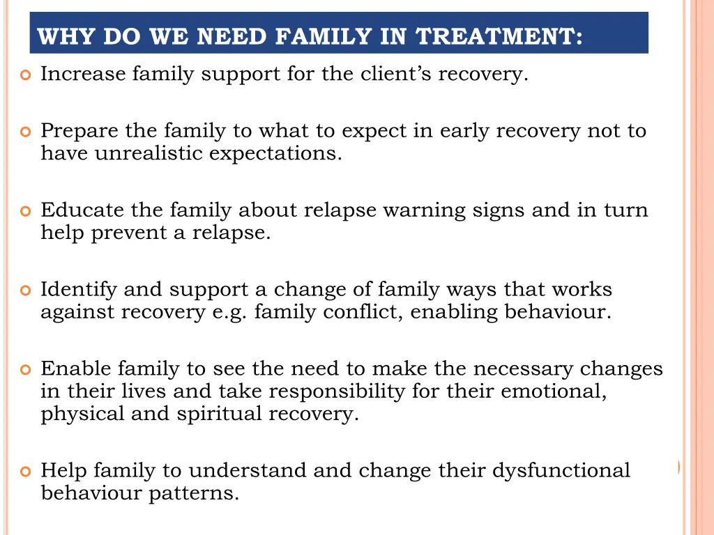 why do we need family in treatment