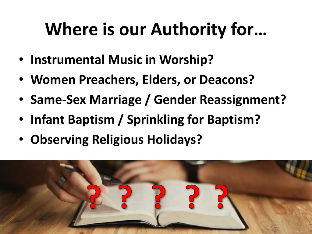 where is our authority for
