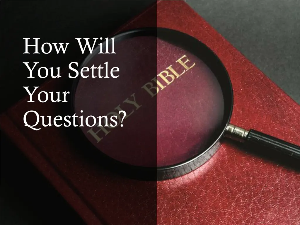 how will you settle your questions