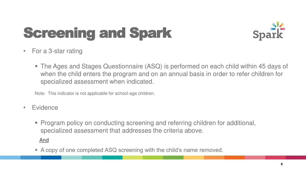 screening and spark screening and spark