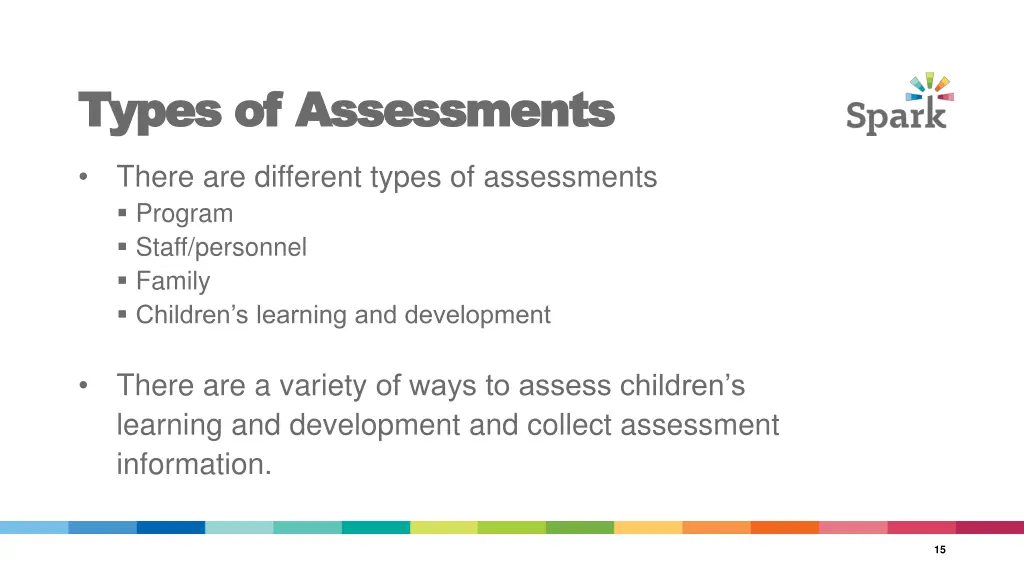 types of assessments types of assessments