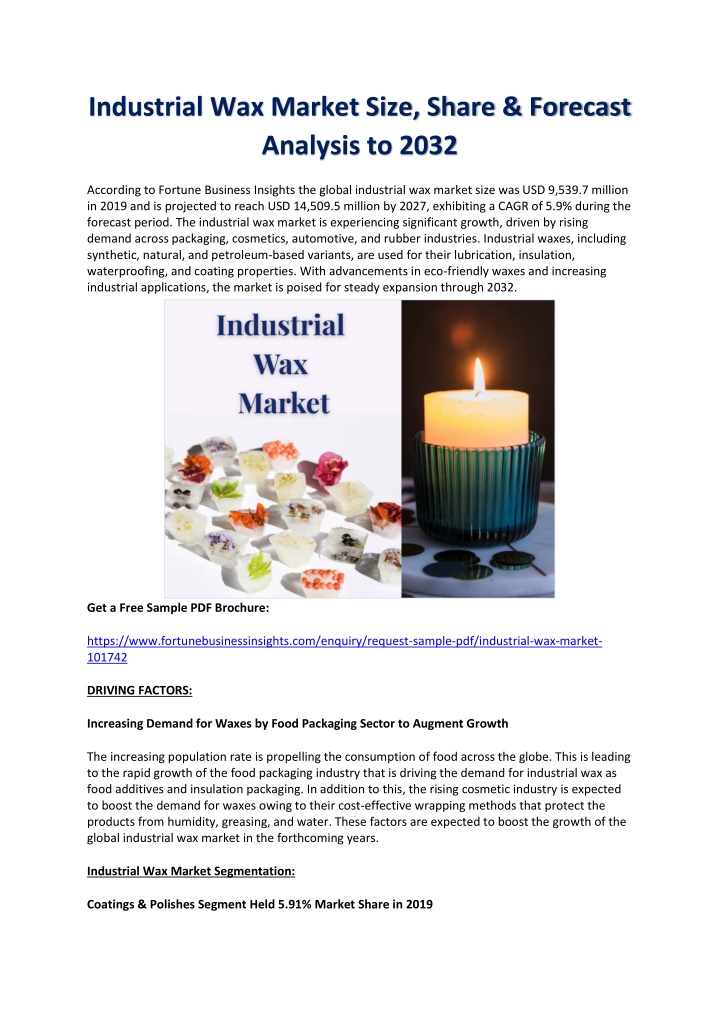 industrial wax market size share forecast