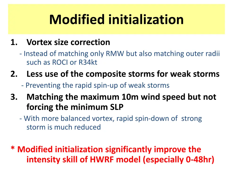 modified initialization