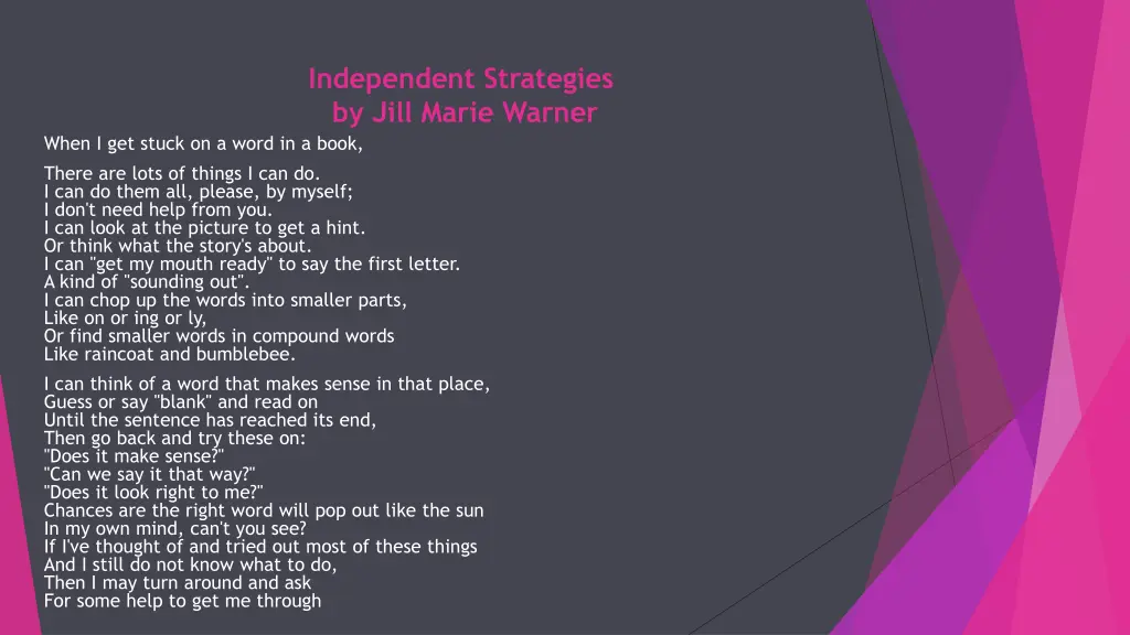 independent strategies by jill marie warner
