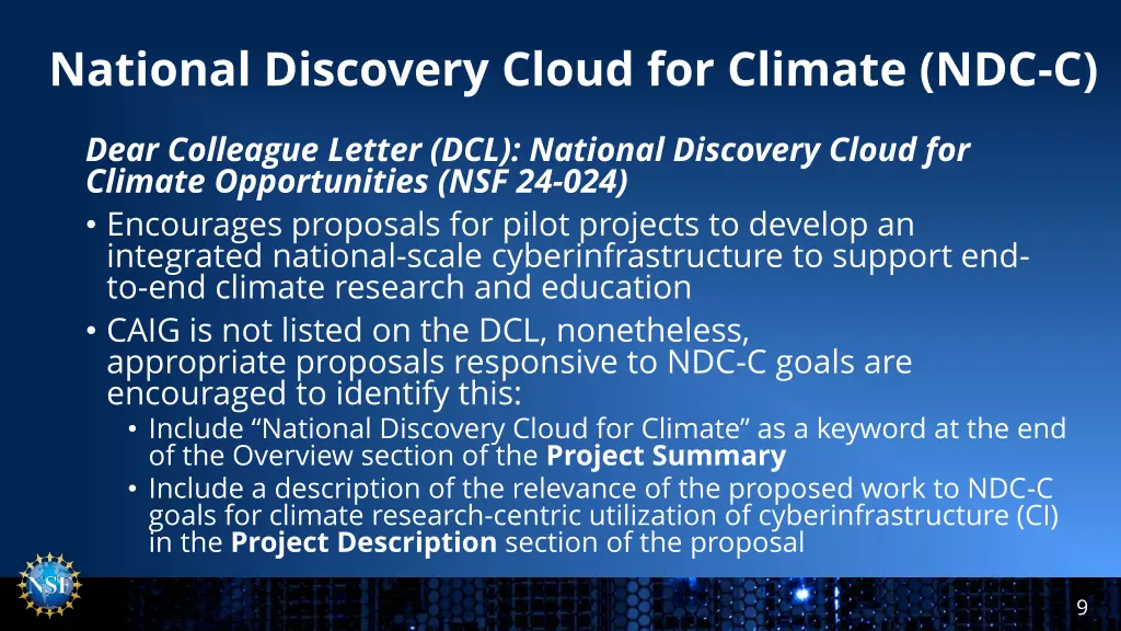 national discovery cloud for climate ndc c