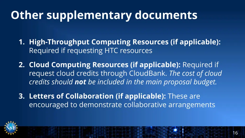 other supplementary documents