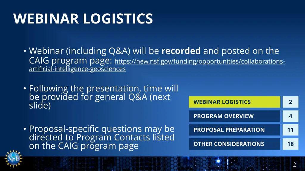 webinar logistics