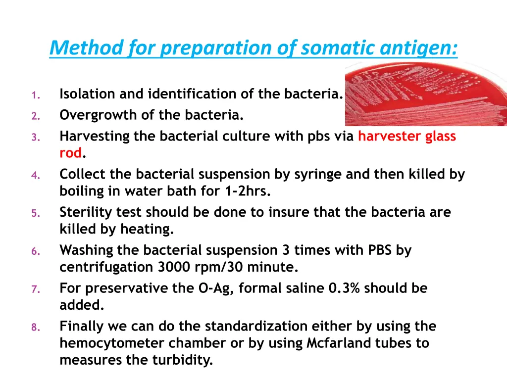 method for preparation of somatic antigen