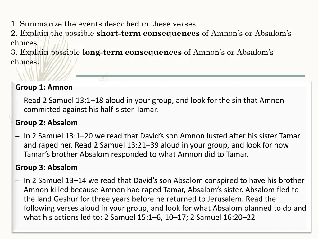 1 summarize the events described in these verses