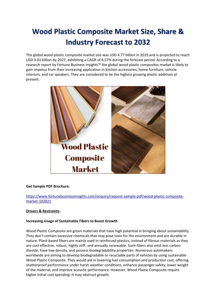 wood plastic composite market size share industry