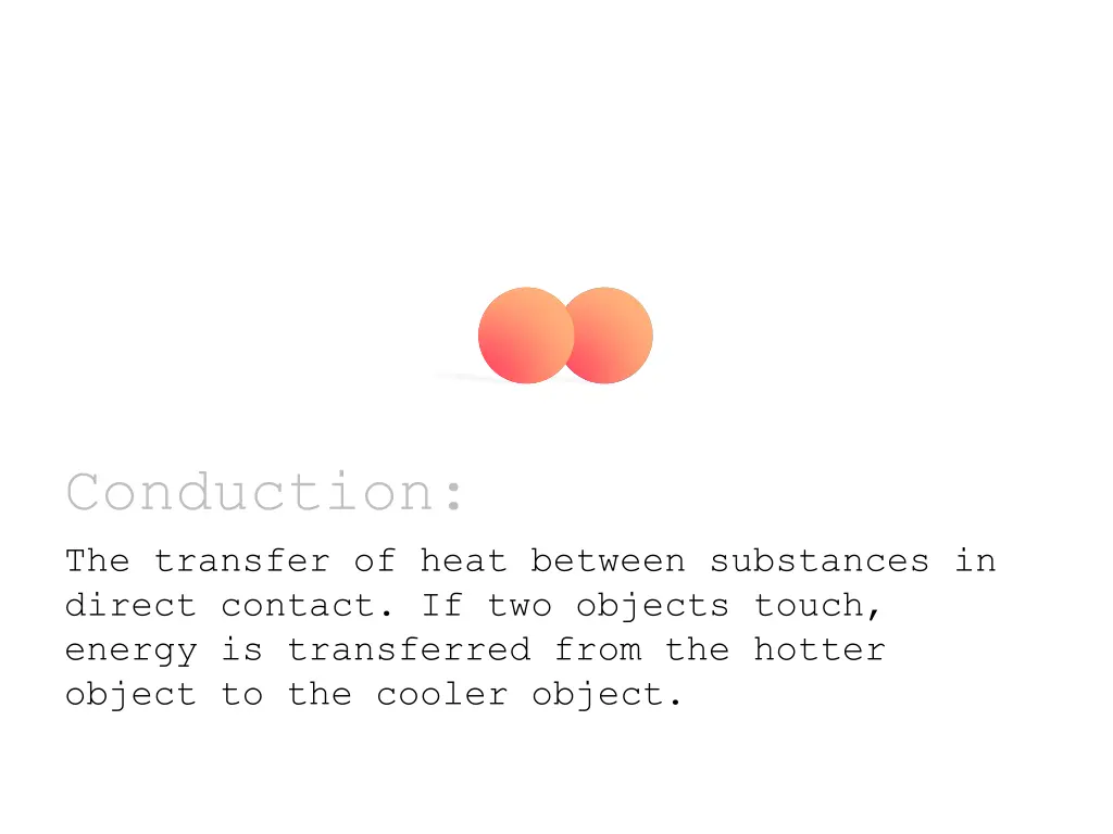 conduction the transfer of heat between