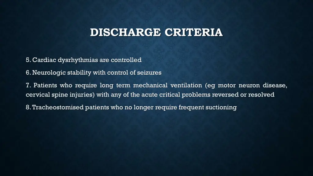 discharge criteria 2