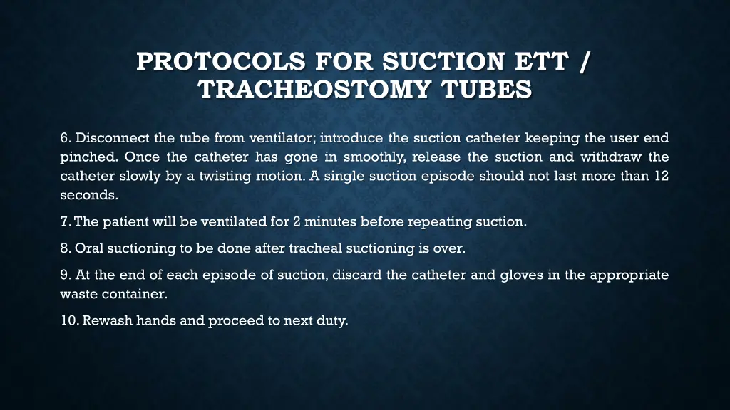 protocols for suction ett tracheostomy tubes 1