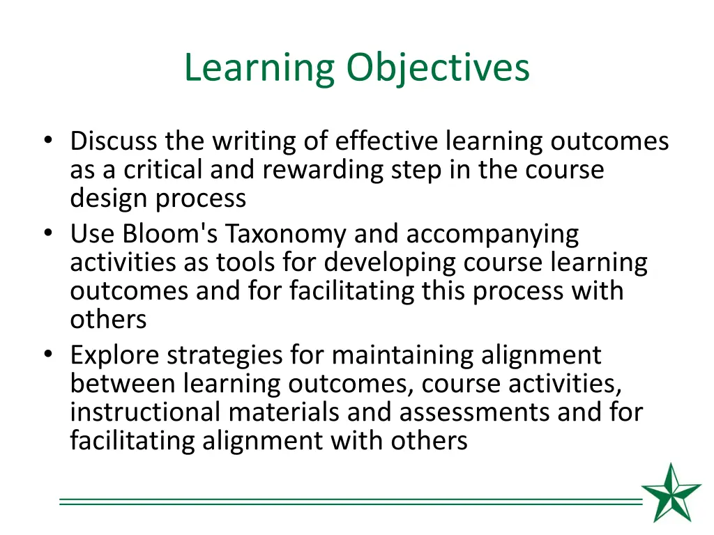 learning objectives