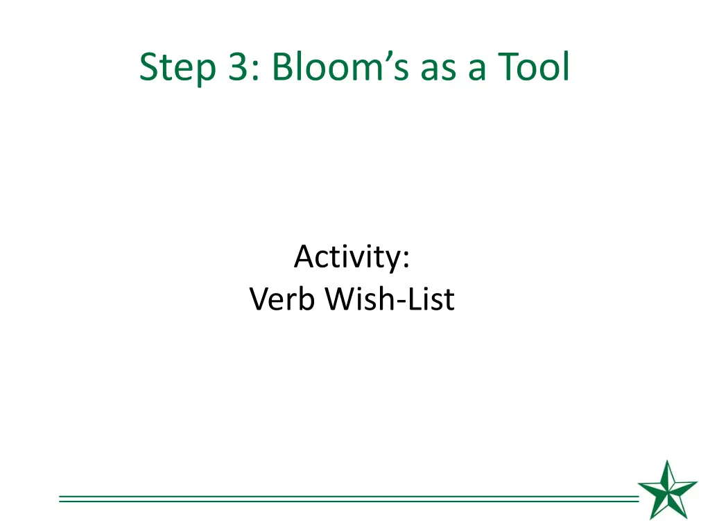 step 3 bloom s as a tool