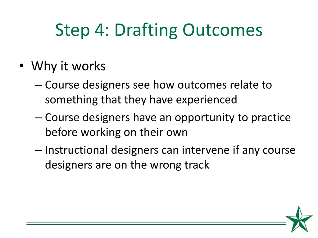 step 4 drafting outcomes 2