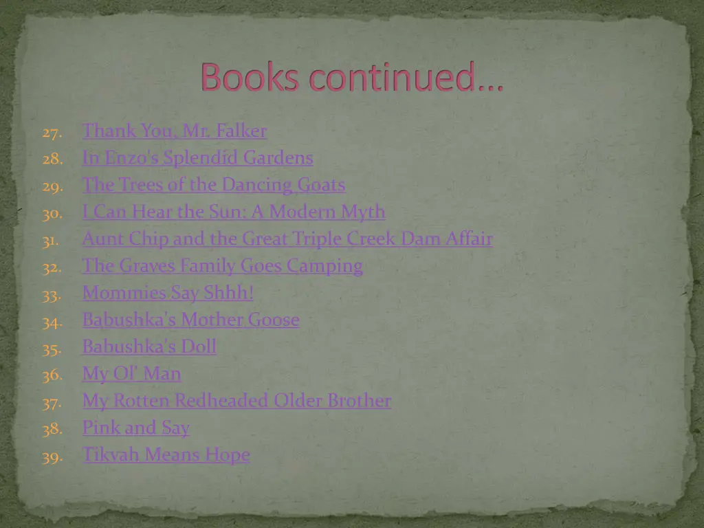 books continued 1