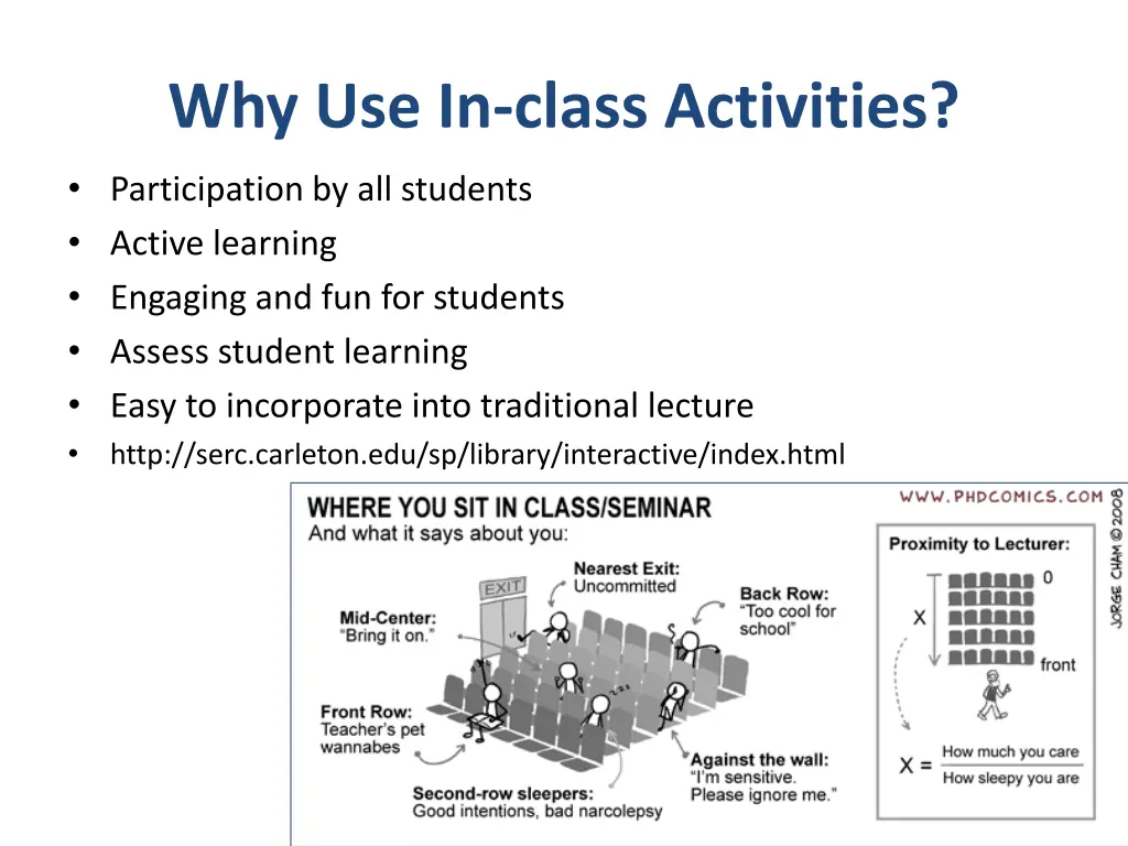 why use in class activities