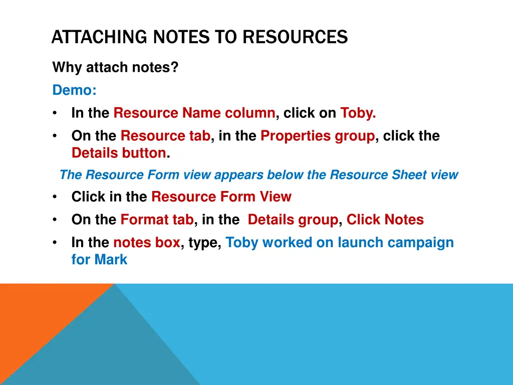 attaching notes to resources