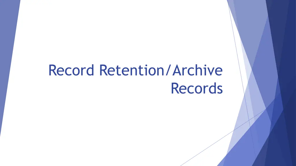 record retention archive