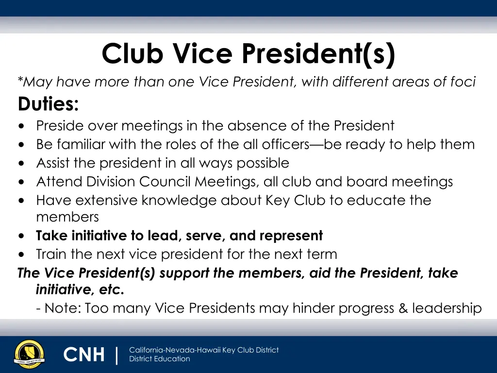 club vice president s