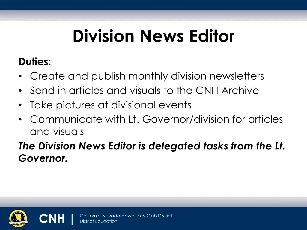 division news editor