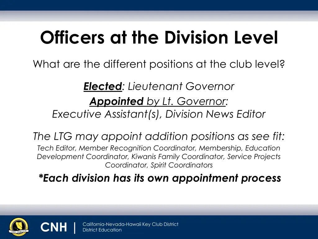officers at the division level