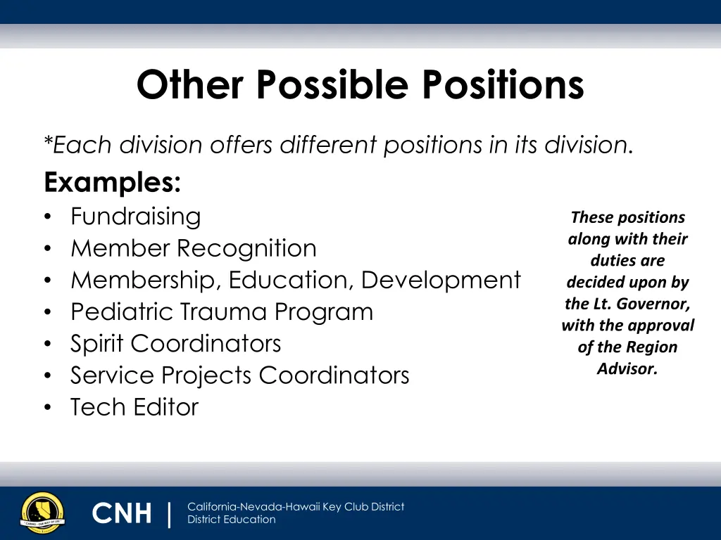 other possible positions