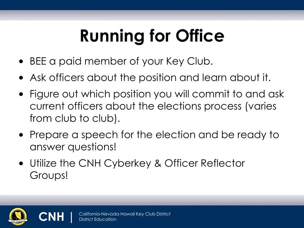 running for office