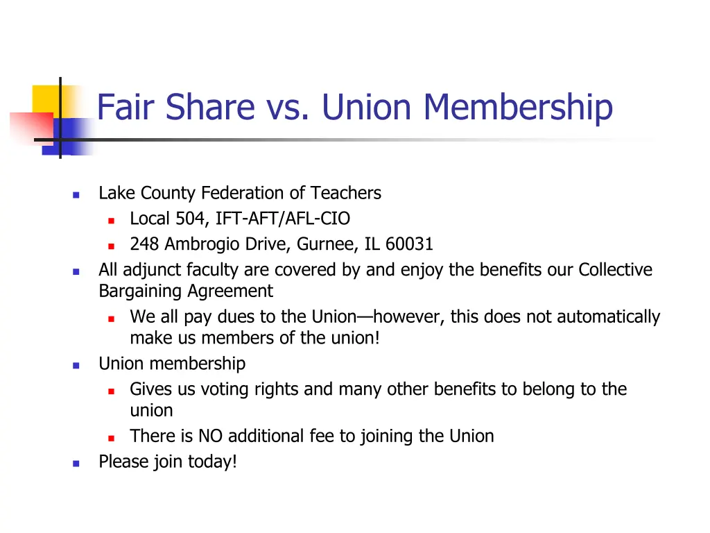 fair share vs union membership