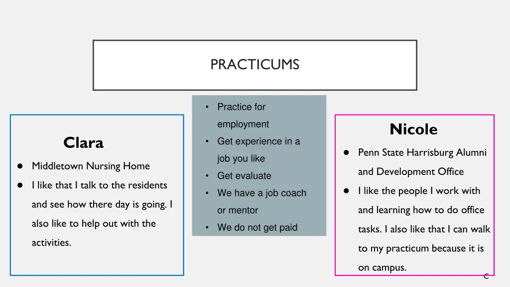 practicums