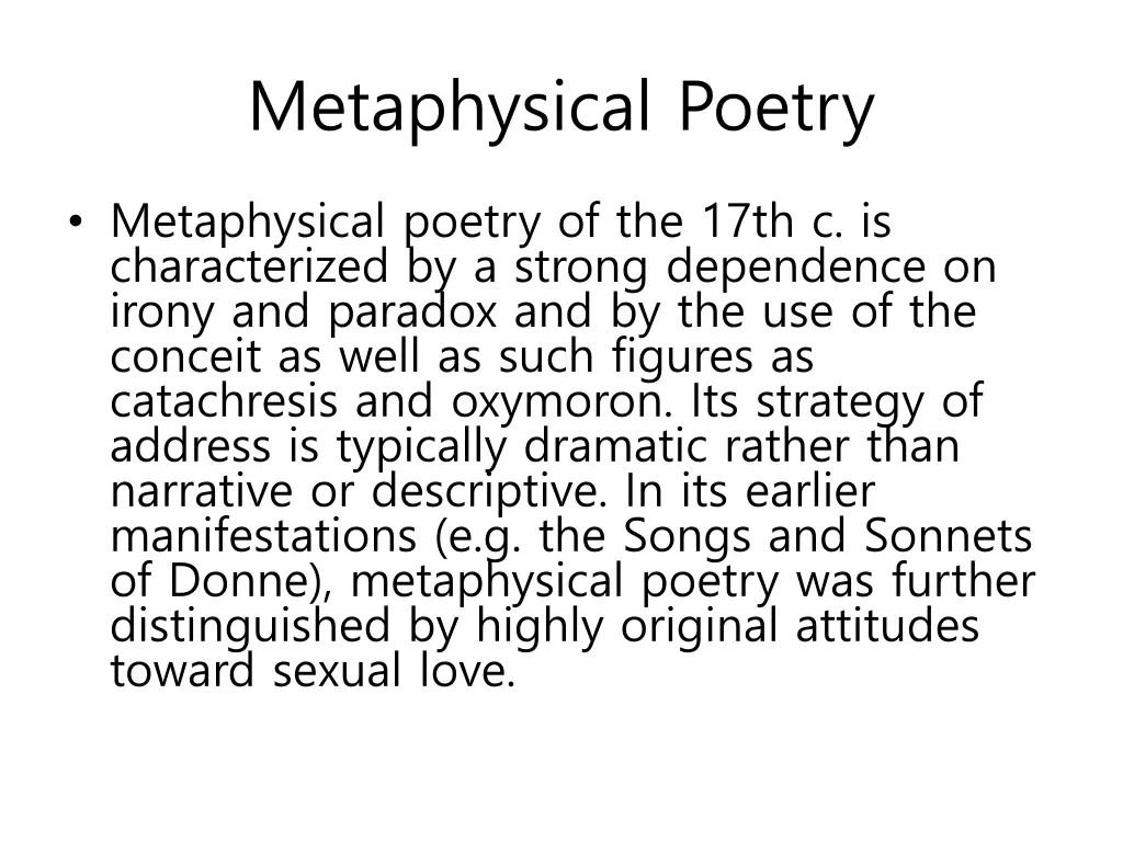 metaphysical poetry